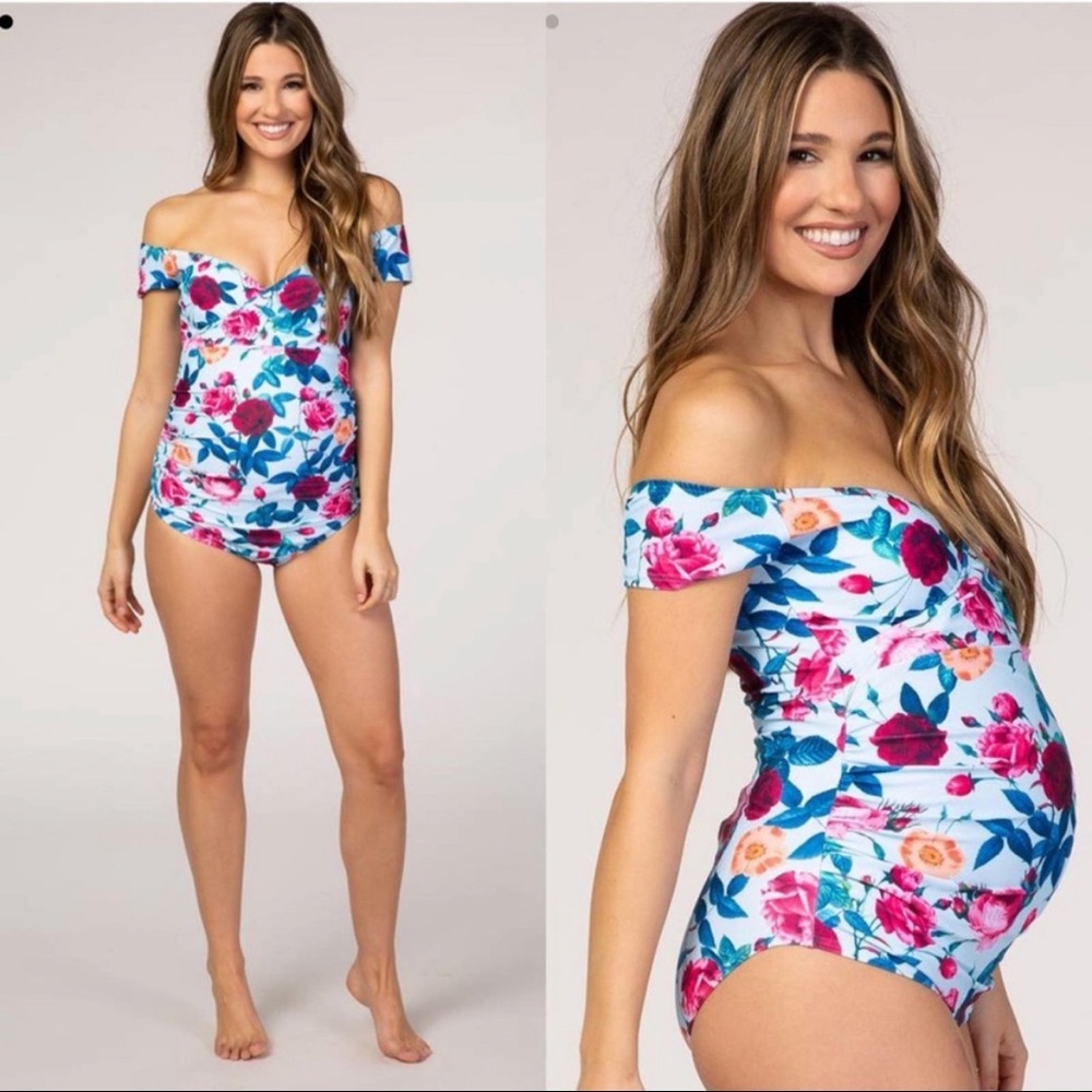 PinkBlush Floral Maternity One-Piece Swimsuit